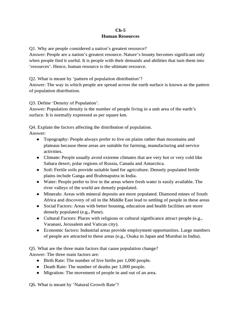 Class 8 - Human Resources | PDF | Earth | Water