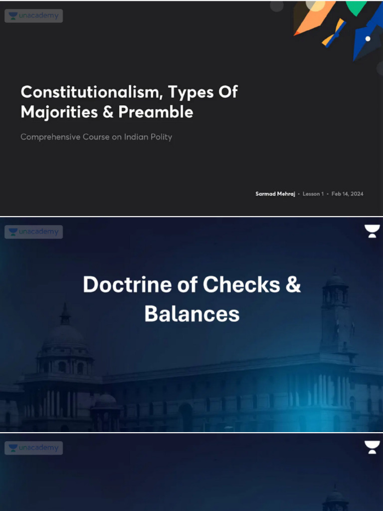 Constitutionalism Types of Majorities Preamble No Anno | PDF