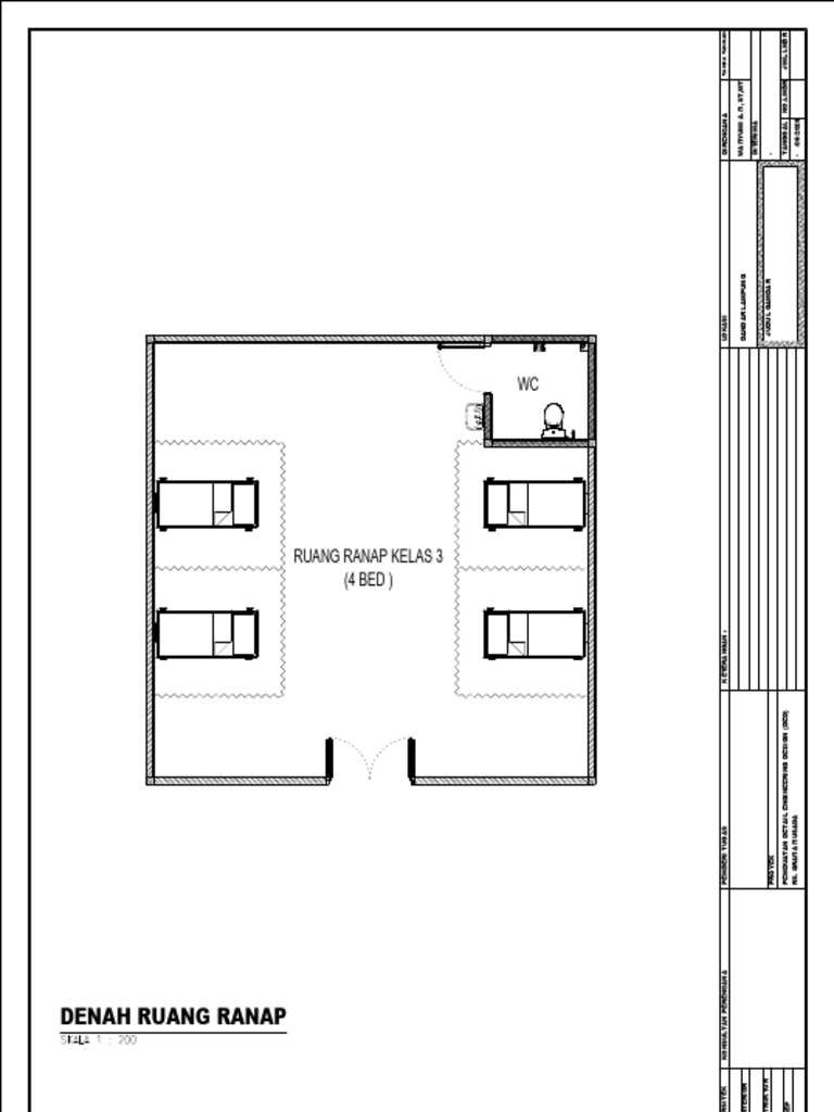 Denah Kamar Ranap 4 Bed | PDF