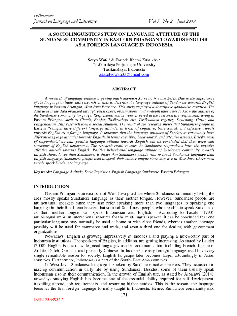 A Sociolinguistics Study On Language Att | PDF | Qualitative Research ...