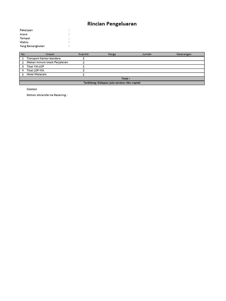 Contoh SPJ | PDF