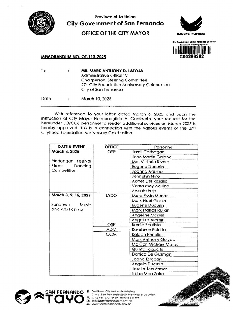 JO COS Consolidated OT Memo | PDF