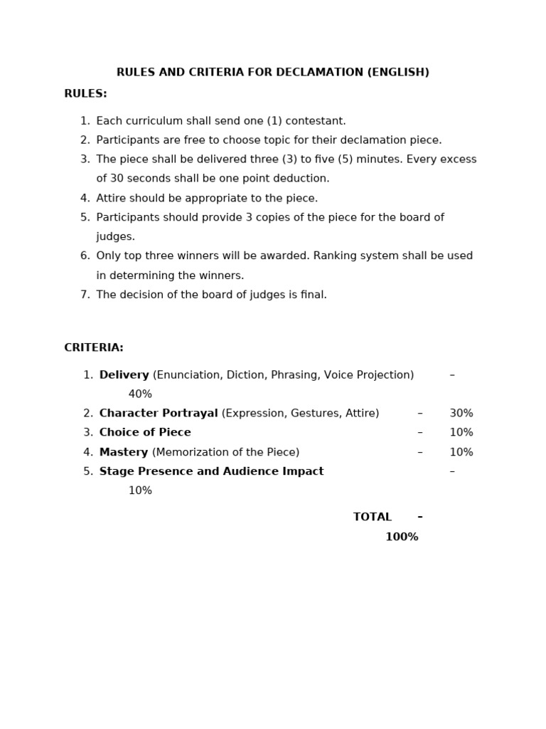 Rules and Criteria (Lit-Mus) | PDF | Human Communication | Linguistics
