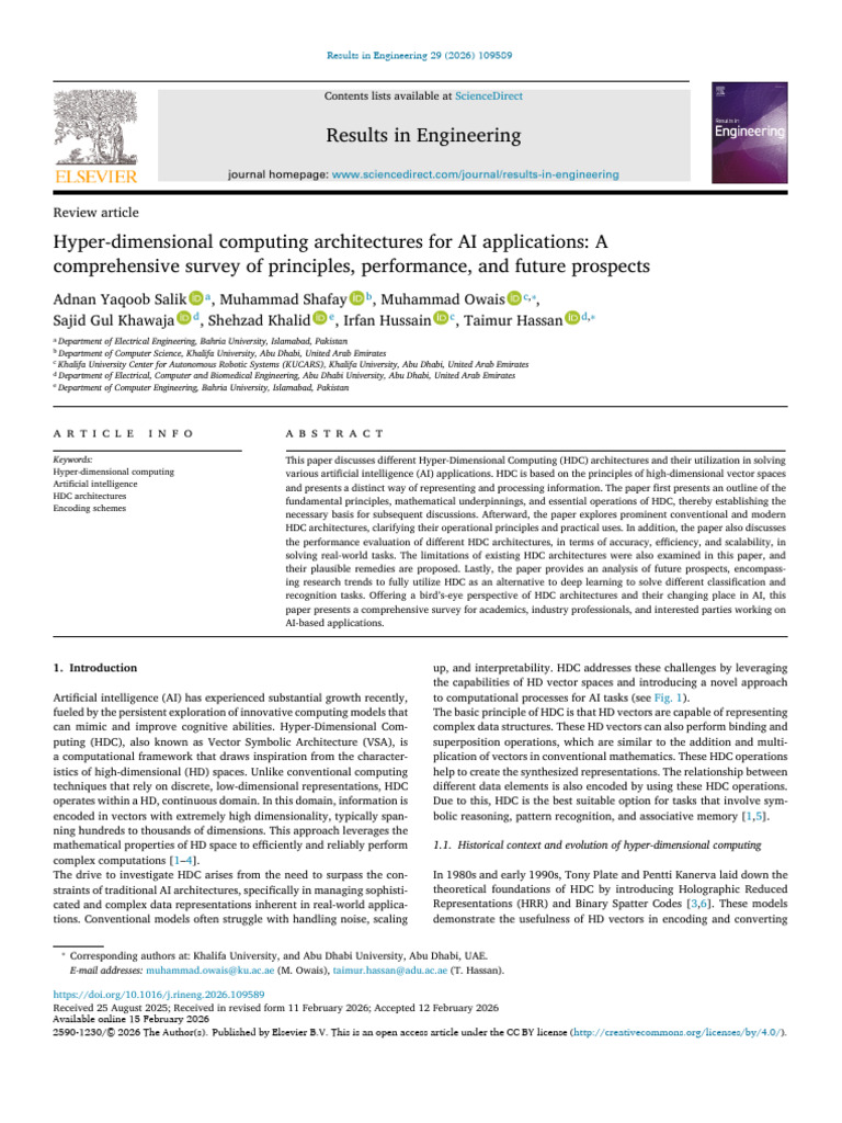 Hyper-Dimensional Computing Architectures For AI Applications A | PDF ...