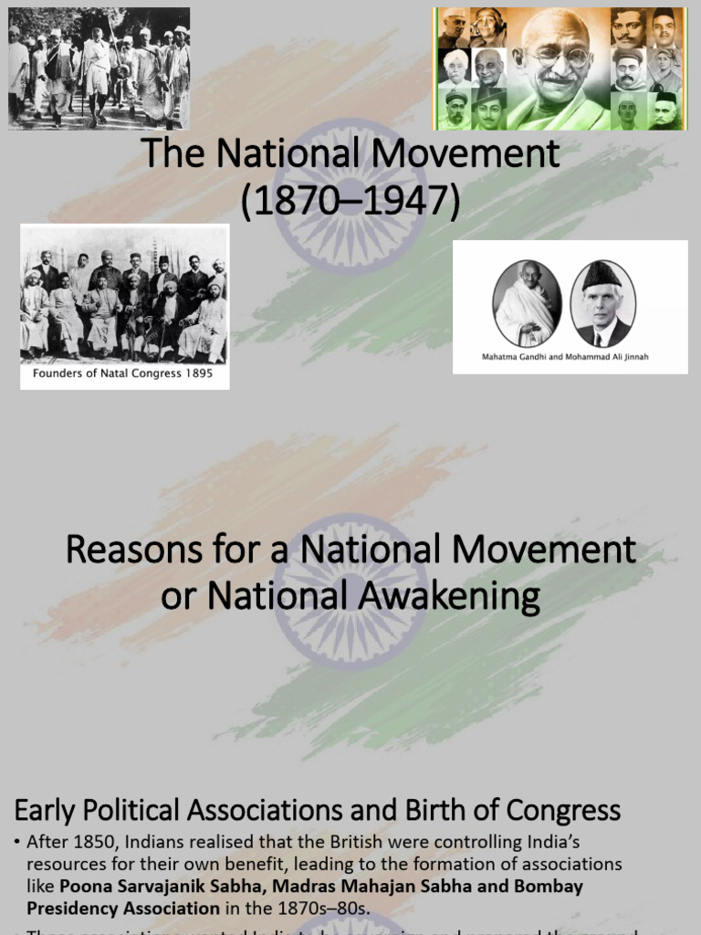 The National Movement (1870-1947) New | PDF | Colonial India | Indian ...