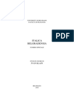 Italica Belgradensia - Studi in Onore Di Ivan Klajn (2010)
