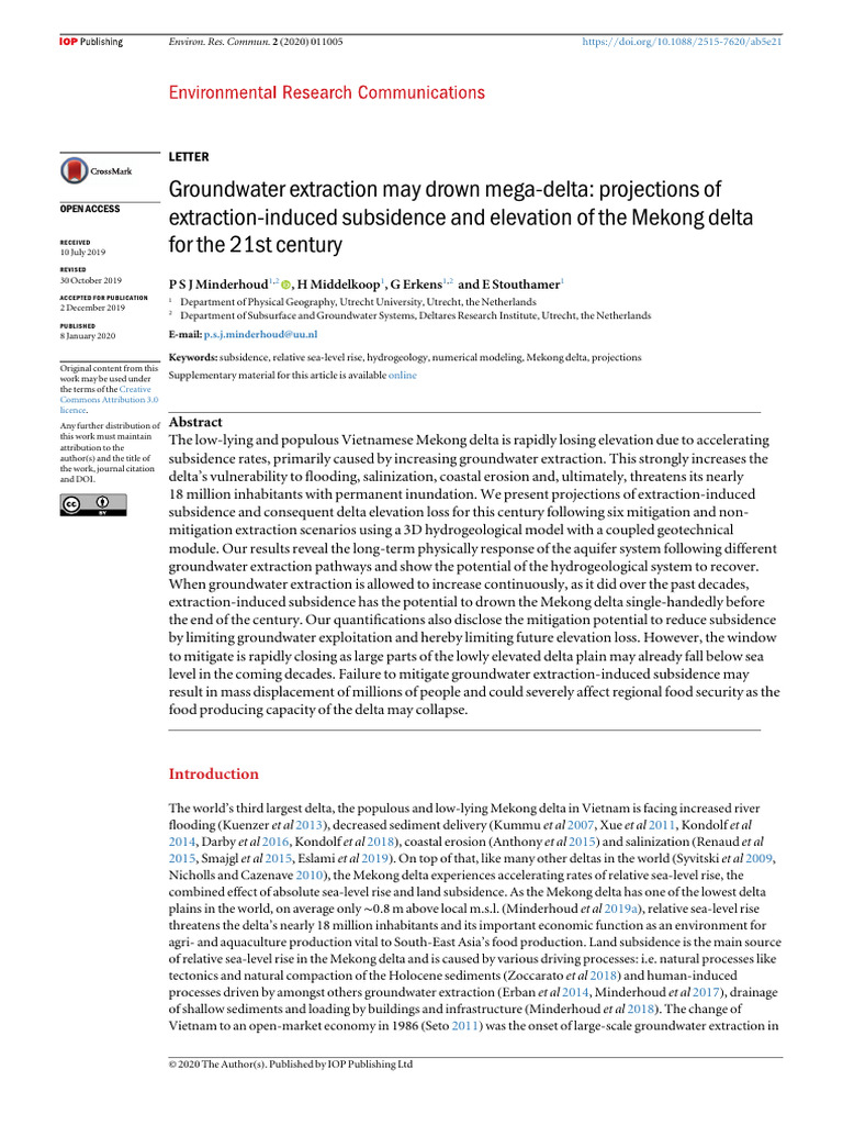 Groundwater Extraction May Drown Mega-Delta Projec | PDF | Groundwater ...