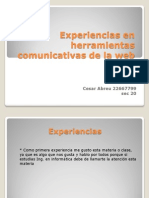 Experiencias en Herramientas Comunicativas de La Web