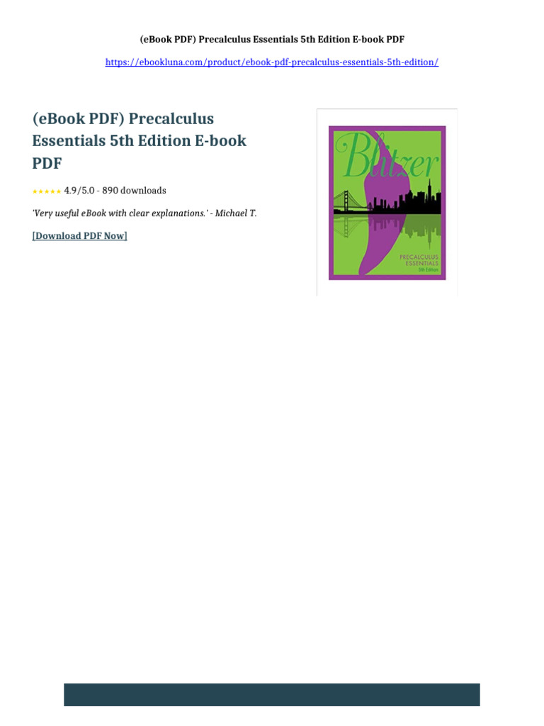 (Ebook PDF) Precalculus Essentials 5th Edition Ebook Annotated Edition ...