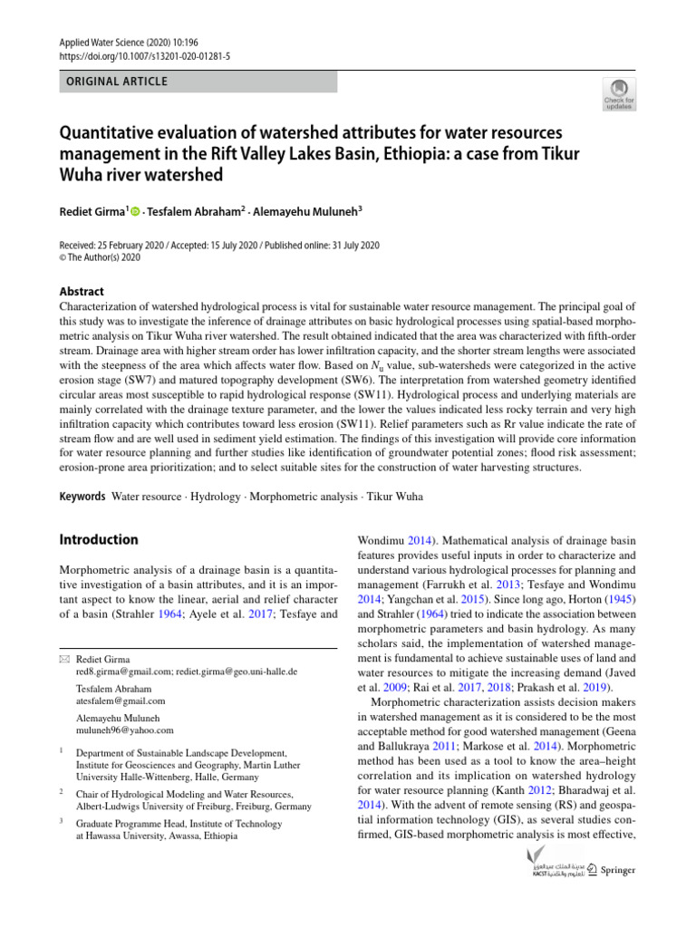 Quantitative Evaluation of Watershed Att | PDF | Drainage Basin | Hydrology