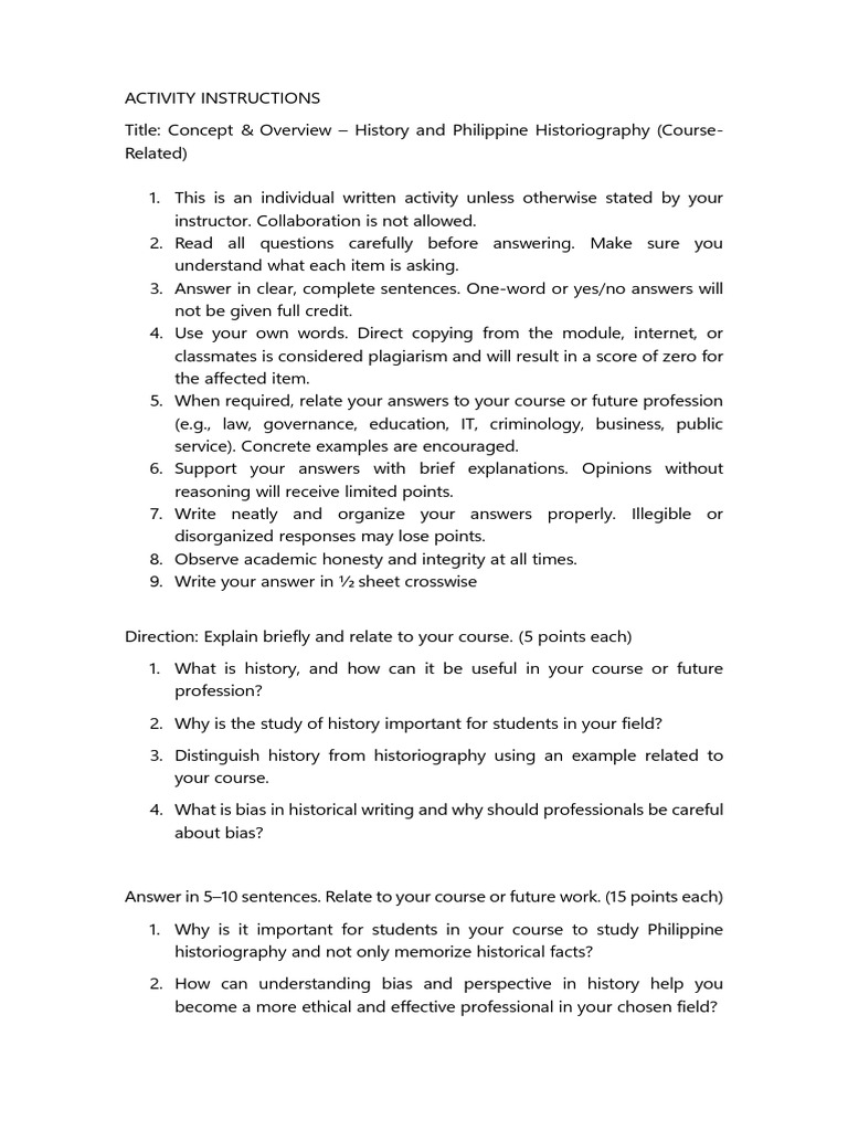 RPH 1st Activity | PDF