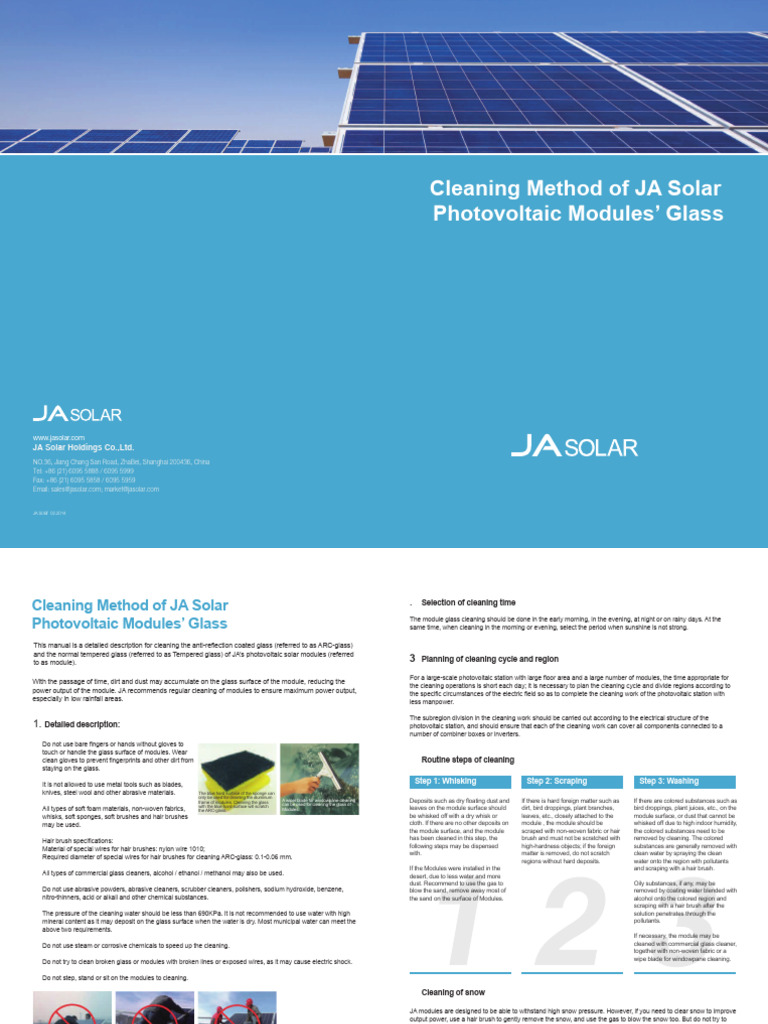 Cleaning Method of ARC Glass of Photovoltaic Modules JA | PDF | Brush ...
