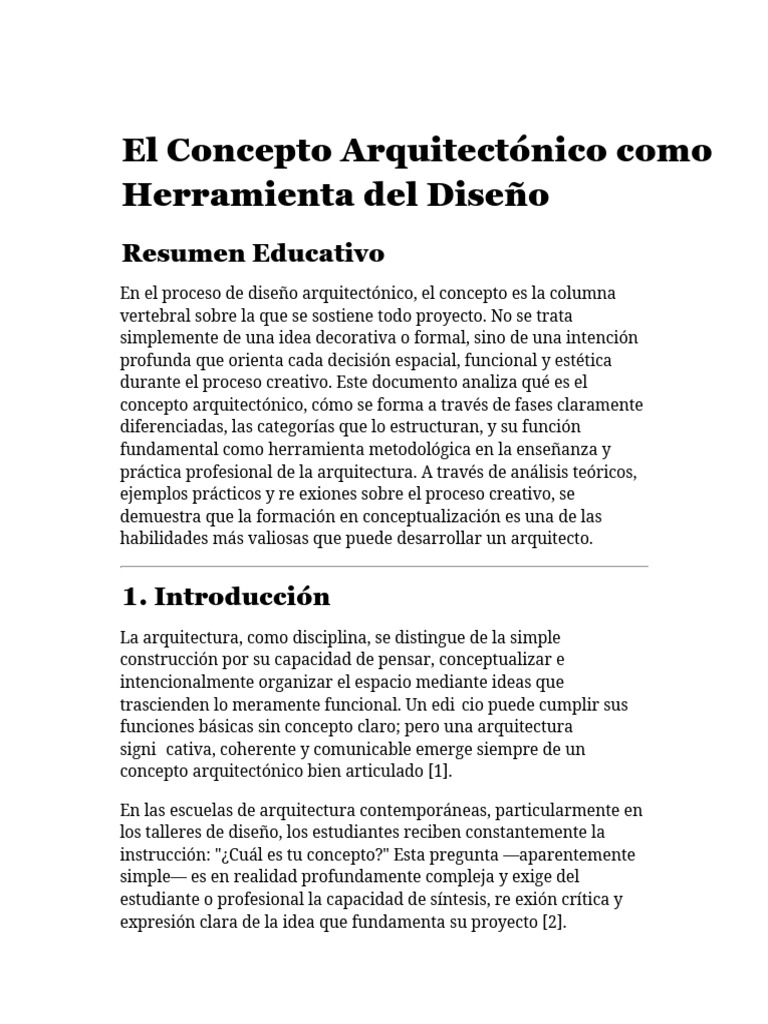 Concepto Arquitectónico | PDF | Diseño | Pensamiento