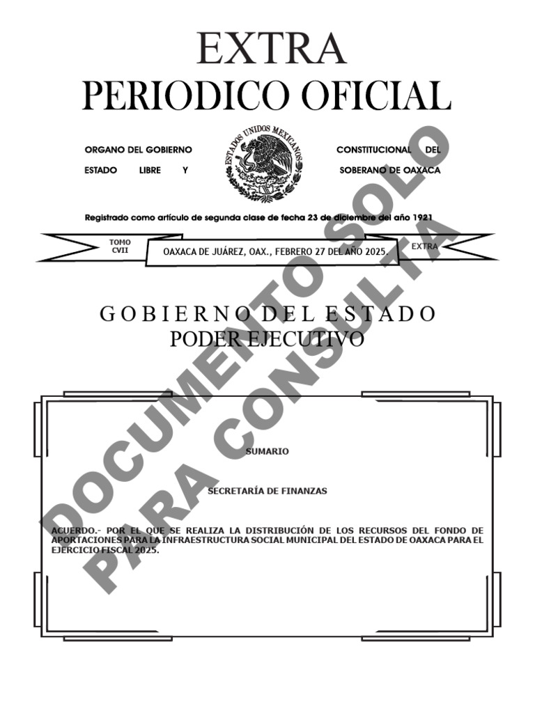 POEO - Asignación Ramo 33 Oaxaca 2025 | PDF