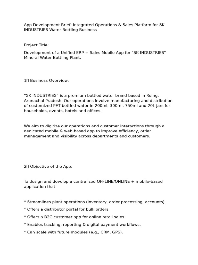 App Development Brief | PDF