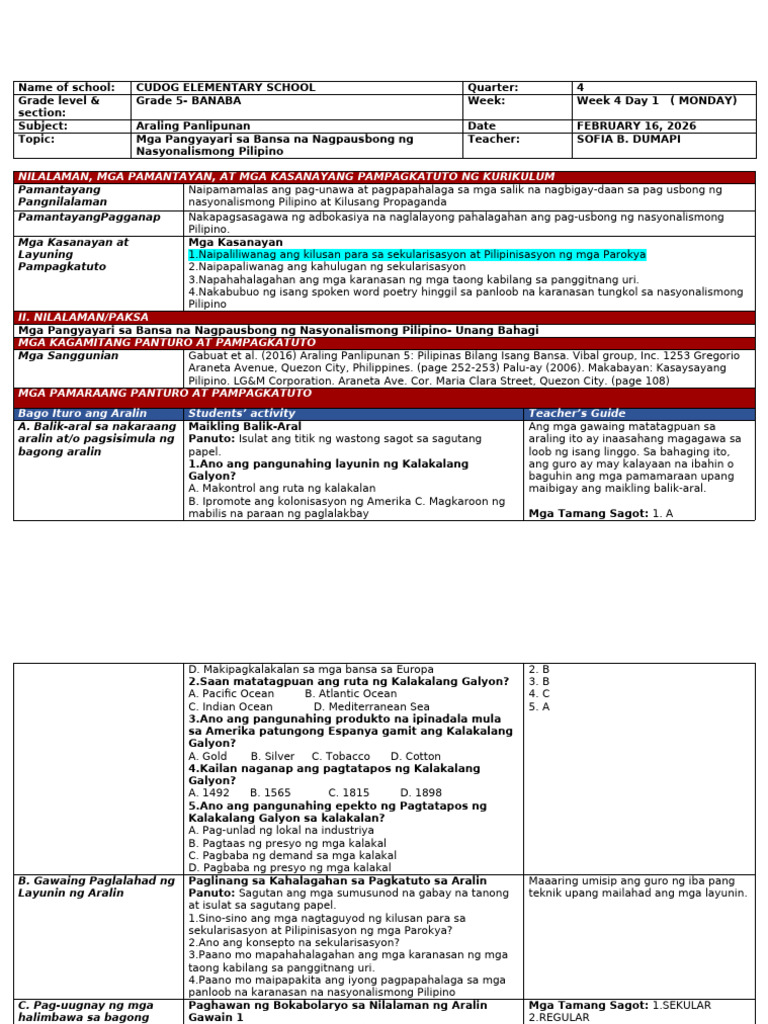 q4 AP 5 WK 4 DLP Day 1 | PDF