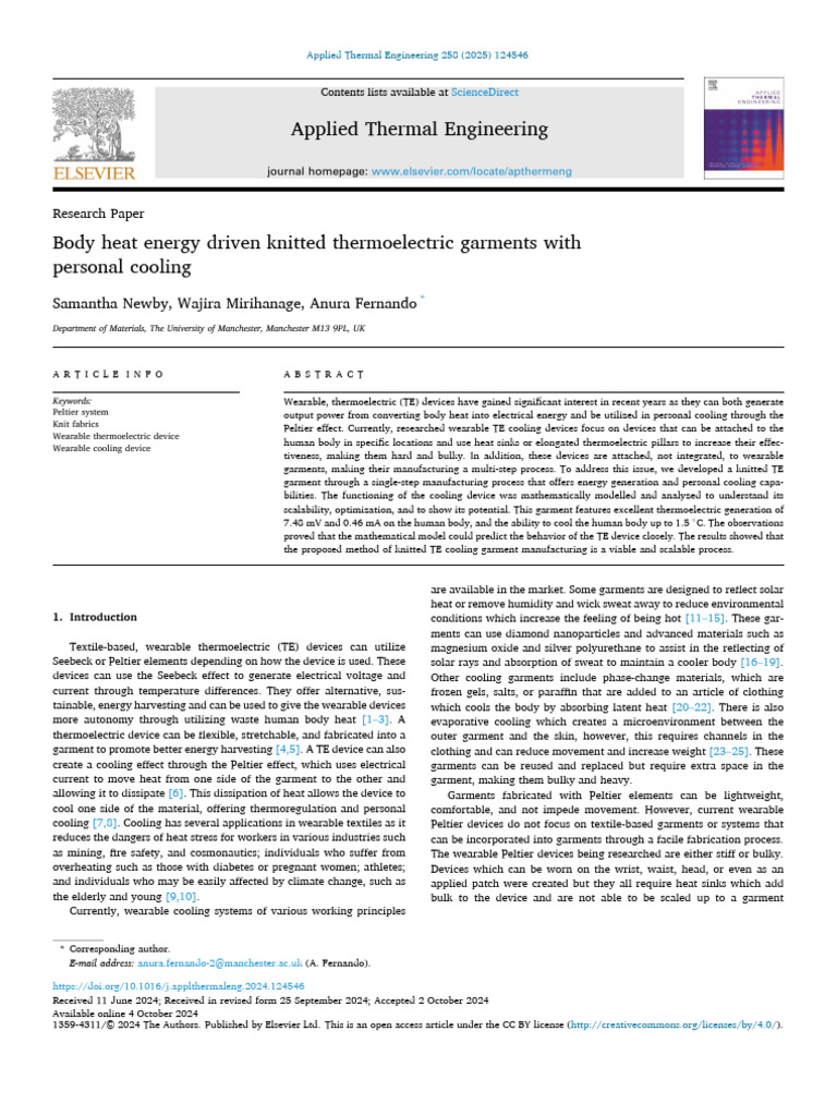 Applied Thermal Engineering - RESEARCH PAPER | PDF | Knitting ...