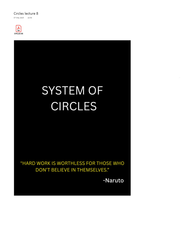 Circles Notes 8 | PDF