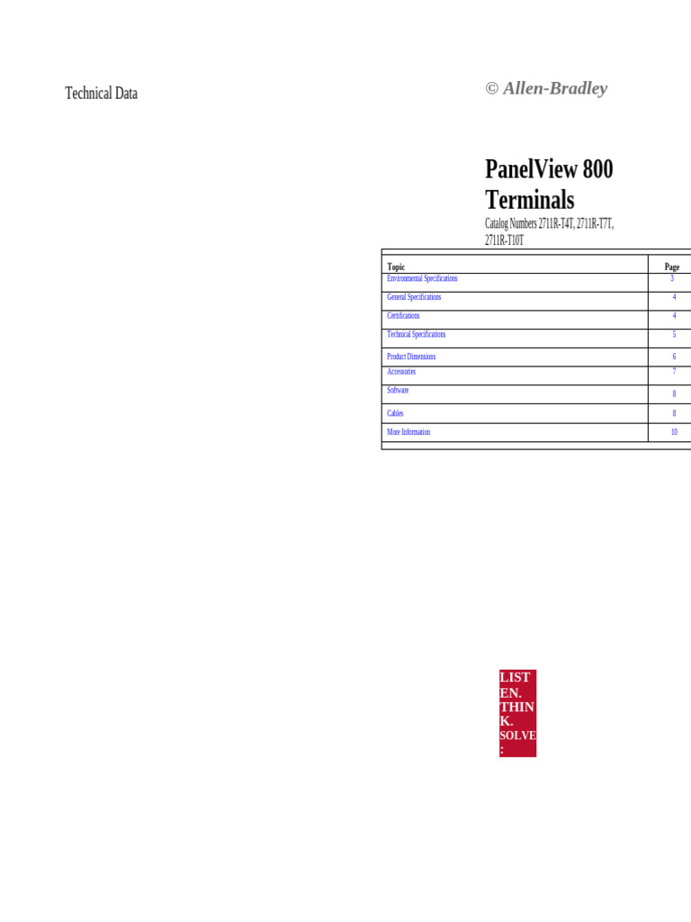Panelview 800 | PDF | Computer Terminal | 64 Bit Computing