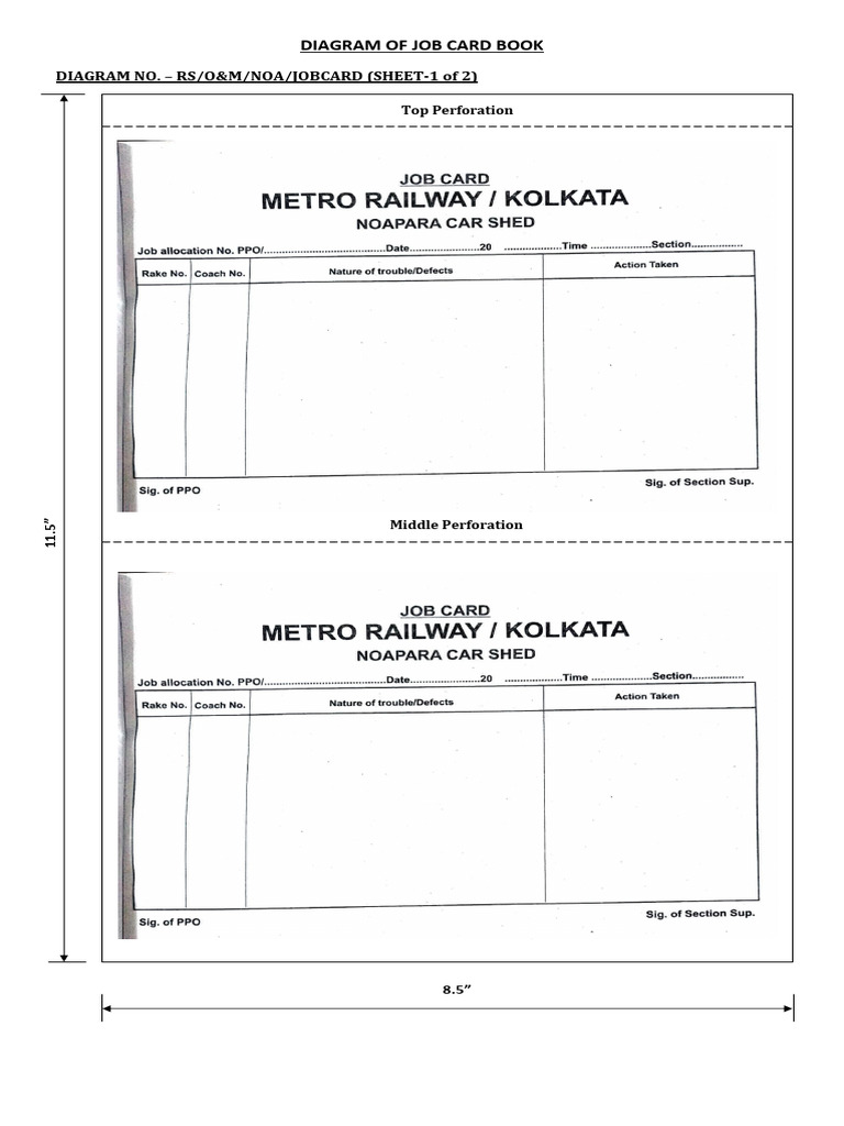 Diagram For Job Card Book | PDF