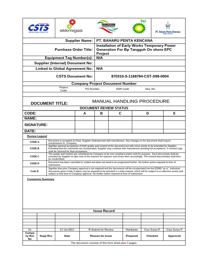 Manual Handling Procedure | PDF | Occupational Safety And Health ...