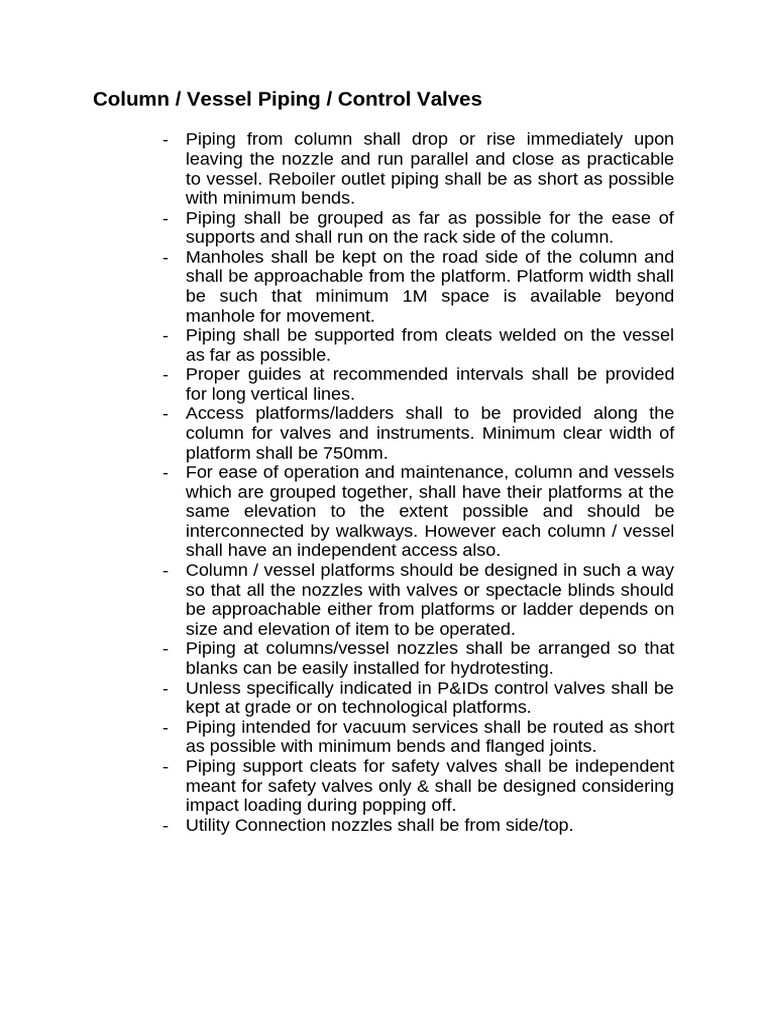 Column Piping | PDF