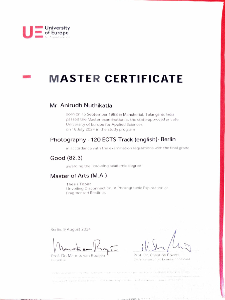 Master Certificate Anirudh | PDF