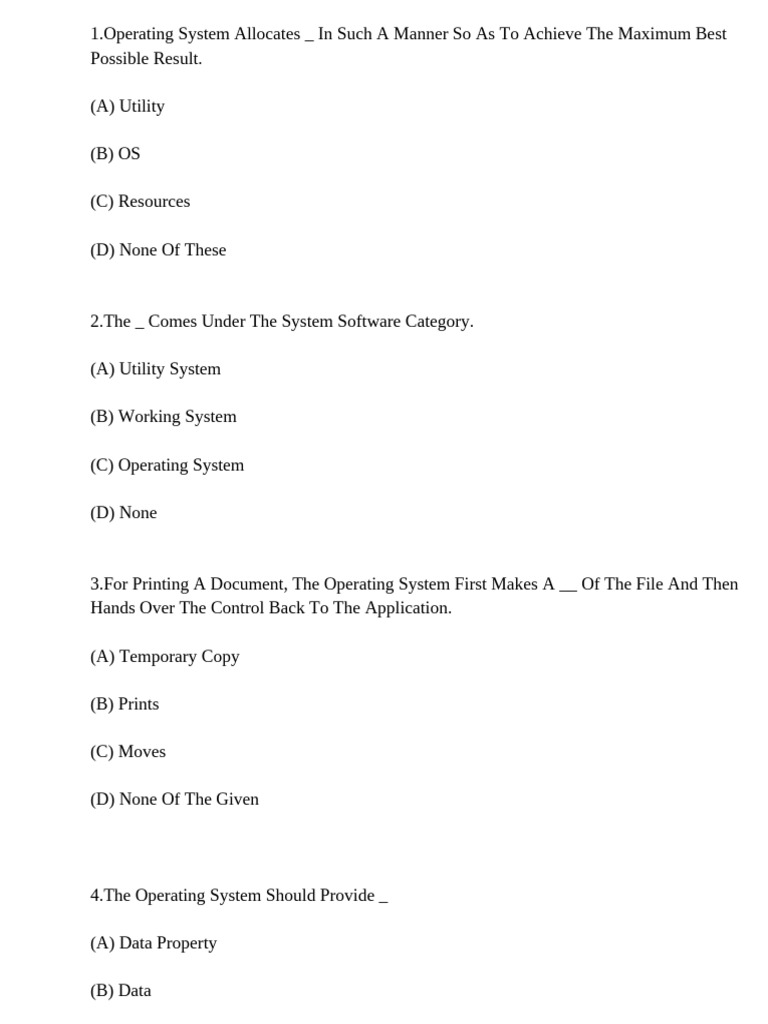 OS Question Paper | PDF | Process (Computing) | Operating System