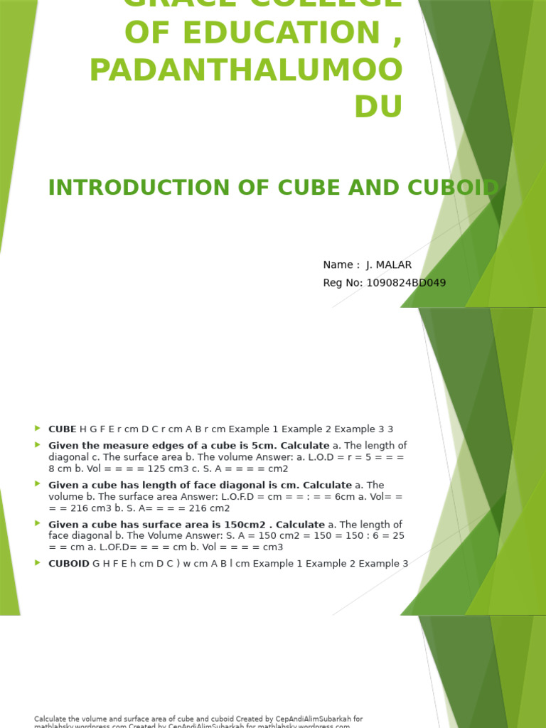 Cube and Cuboid | PDF
