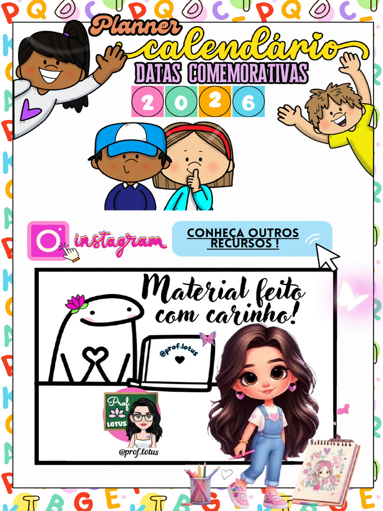 Planner Calendario Datas Comemorativas 2026 4mmemw | PDF
