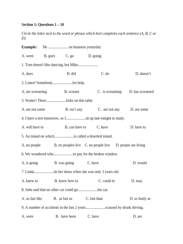 B1 Test | PDF