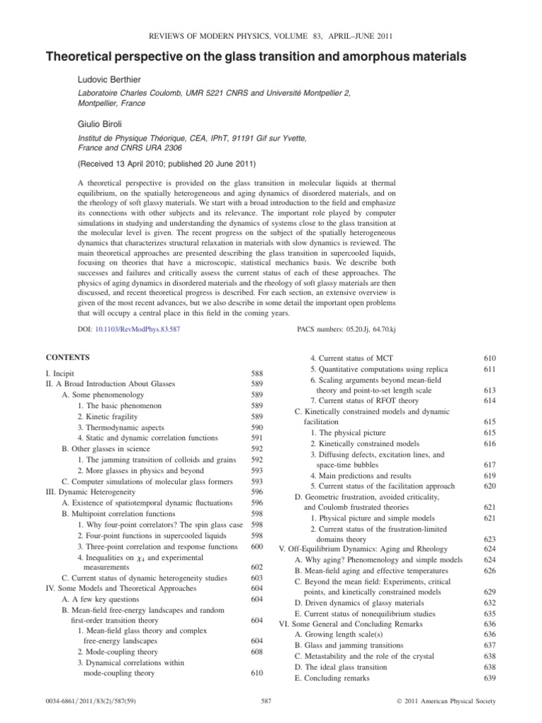 2011 RevModPhys.83.587 Theoretical Perspective On The Glass Transition ...