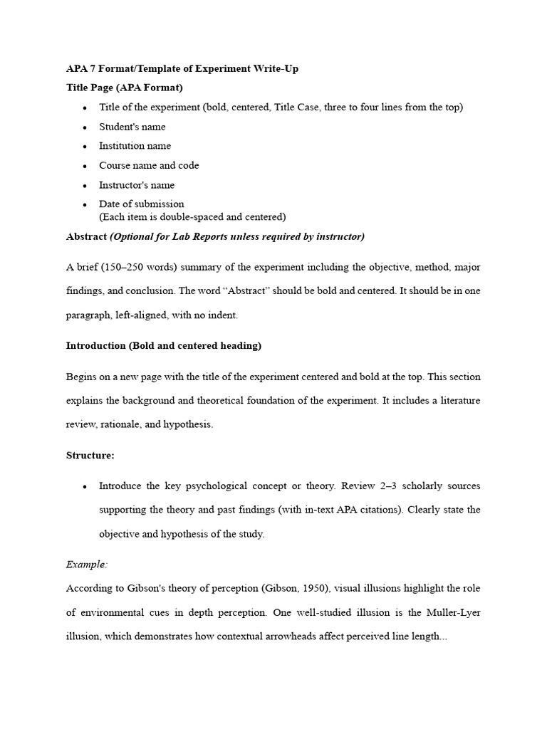 Template of Experiment Write-Up | PDF | Perception | Experiment