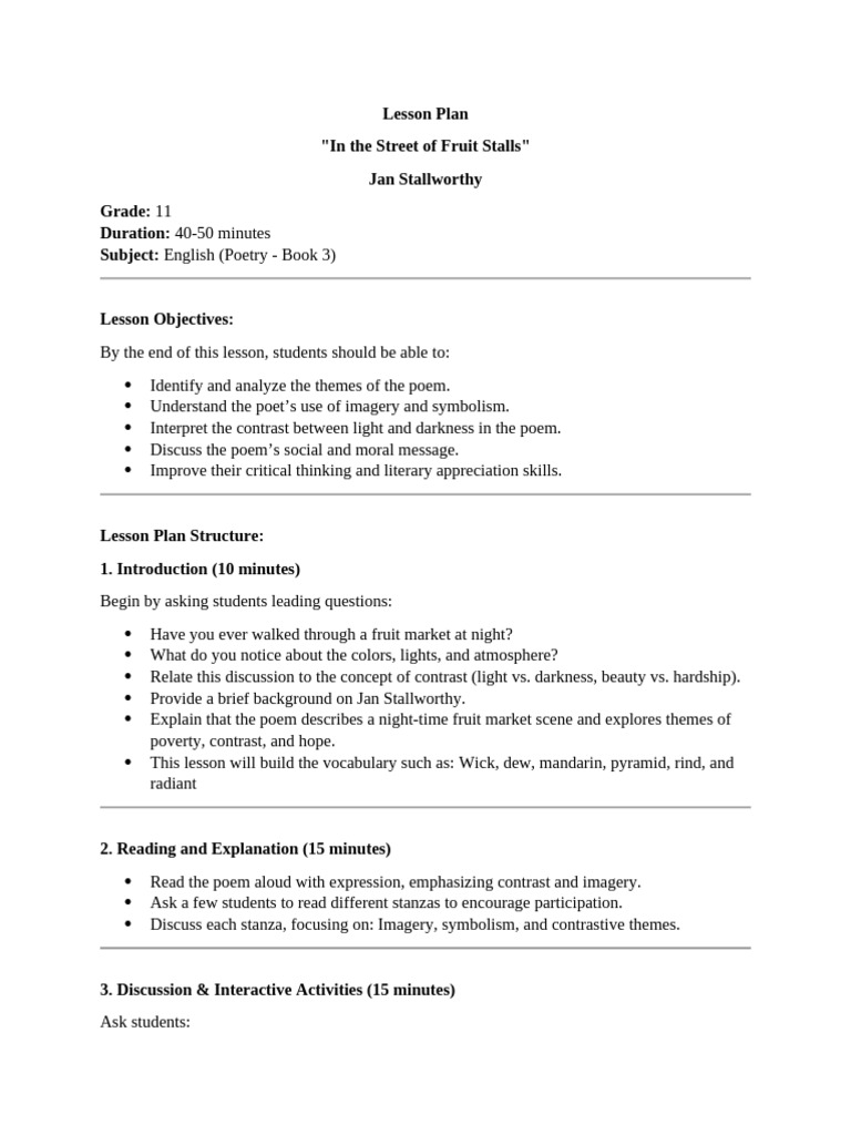 Lesson Plann | PDF