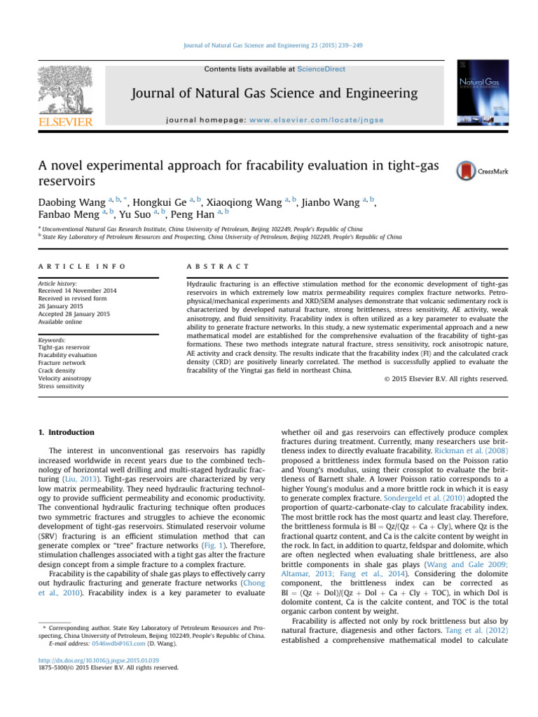 A Novel Experimental Approach For Fracability Evaluation in Tight-Gas ...
