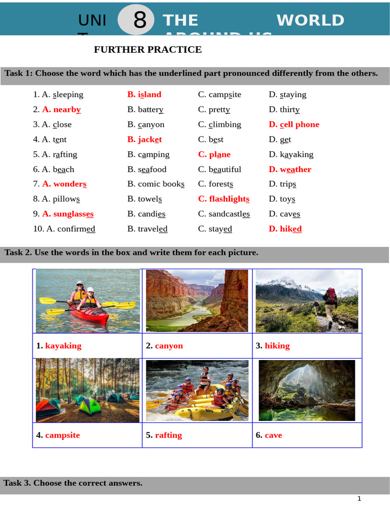 Grade 6 - U8 - Further Practice - Key | PDF