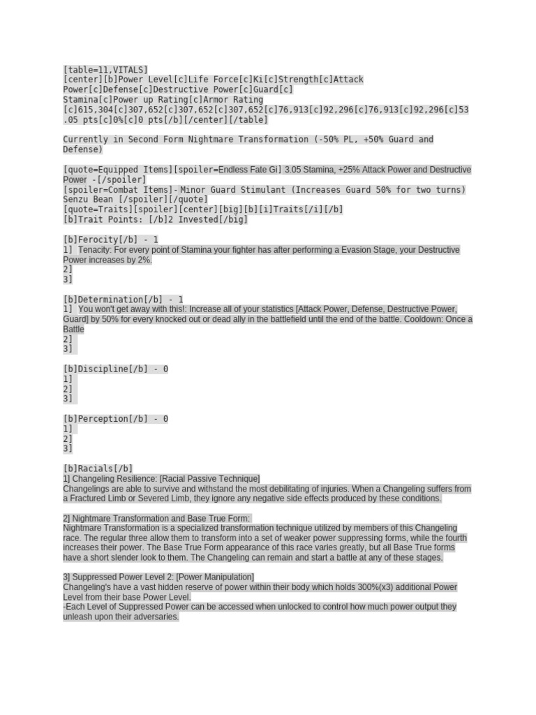 Battle Table Formula | PDF
