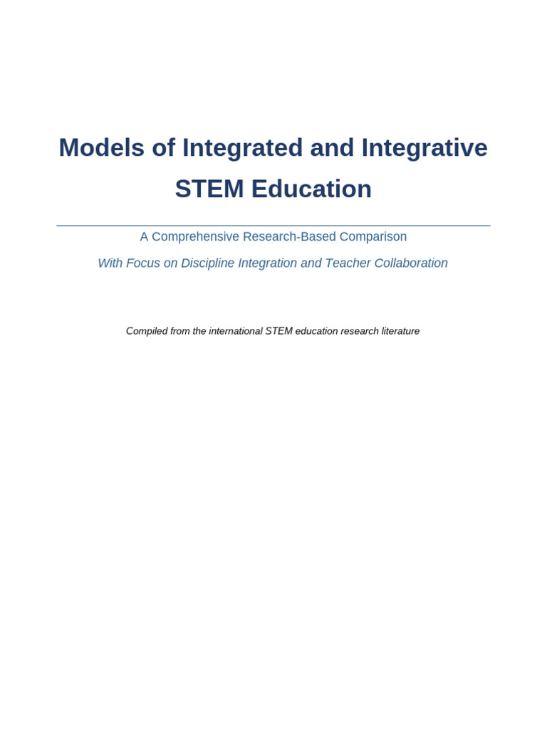 Integrated STEM Models Comparison | PDF | Teachers | Science ...