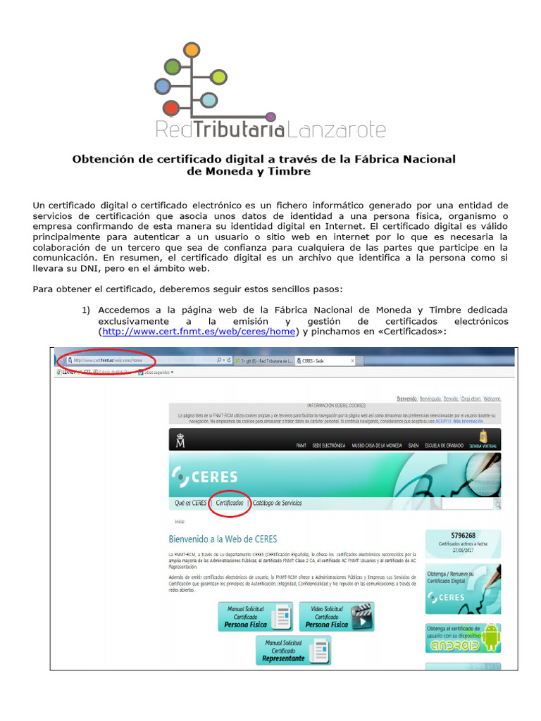 Manual Obtener Certificado Digital | PDF | Red mundial | Internet y web