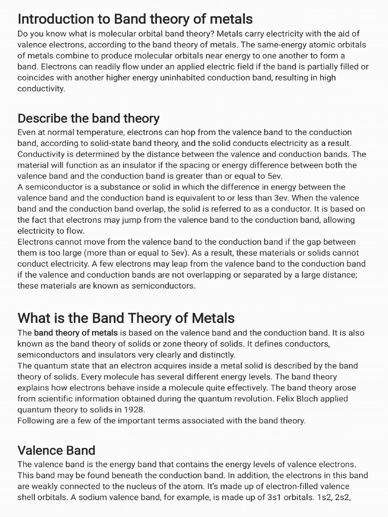 Band Theory | PDF