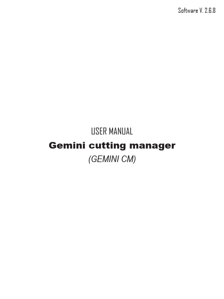 User Manual Gemini Software 2.6.8 | PDF