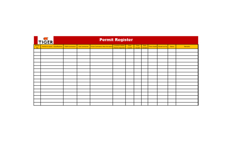 Permit To Work Register | PDF