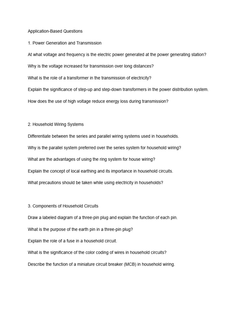 Chapter 9 Application-Based Questions | PDF | Fuse (Electrical ...