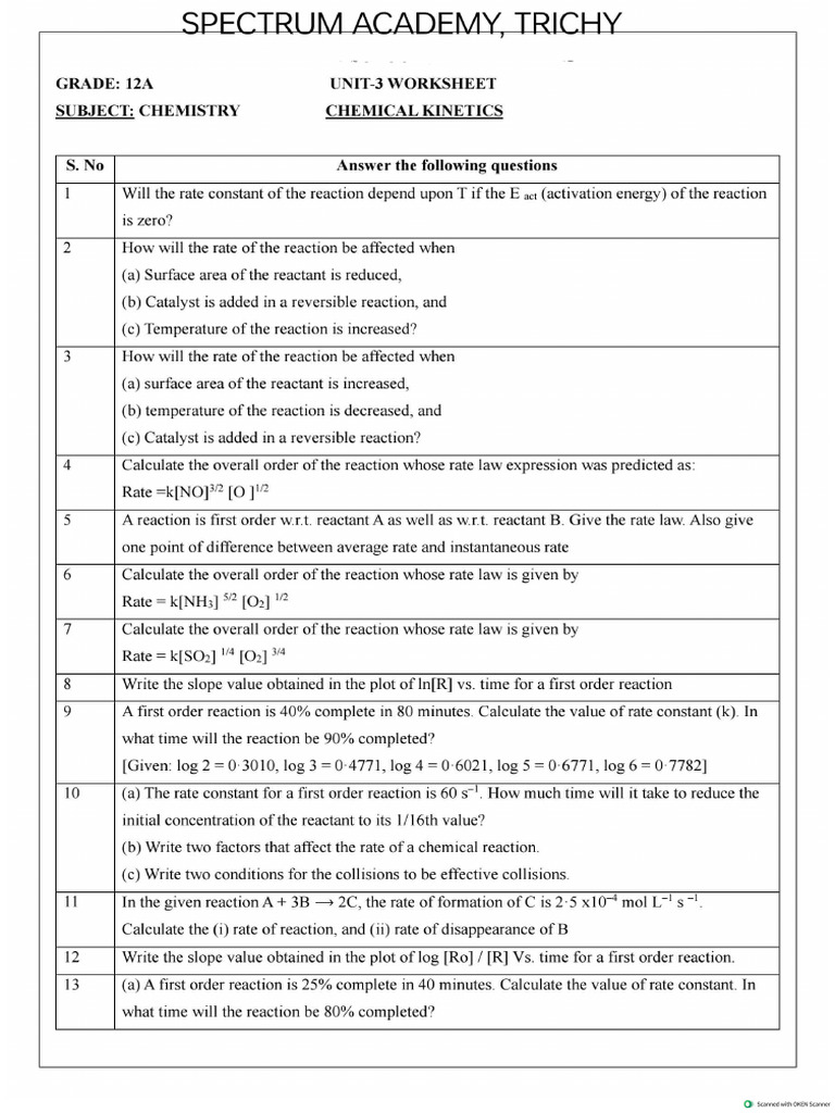 Unit 3 Worksheet | PDF