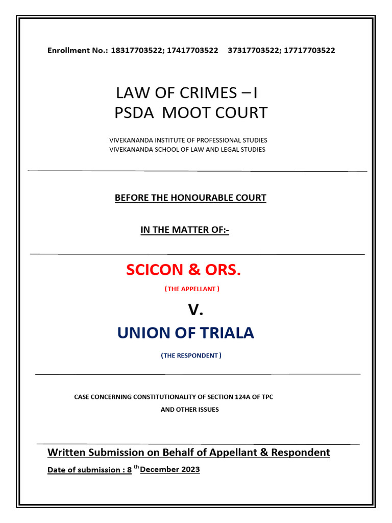 Psda Moot Court Crimes | PDF | Criminal Law | Public Law