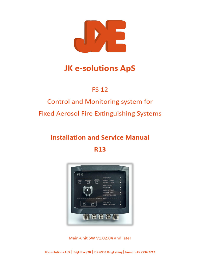 Fs12 Installation Manual en r13-FS12 Aersol Fire Exstinguisher System ...