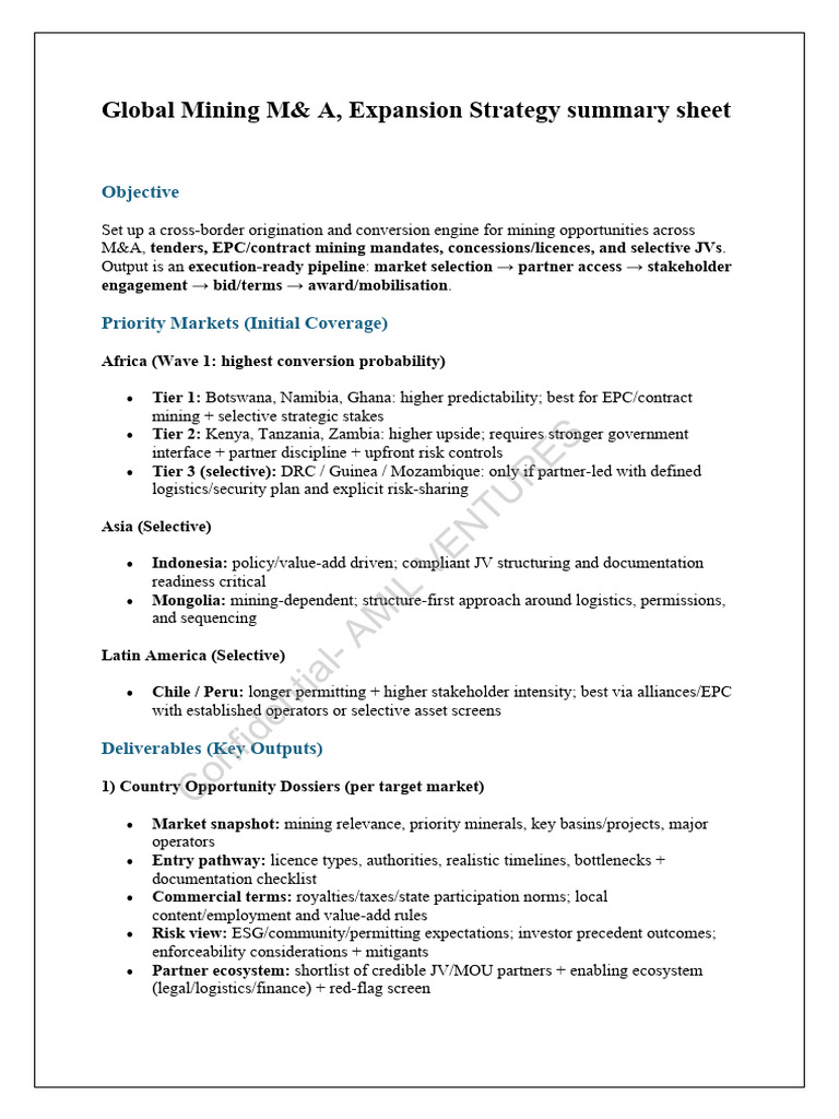 Global Expansion, M&a Summary | PDF | Mergers And Acquisitions | Business