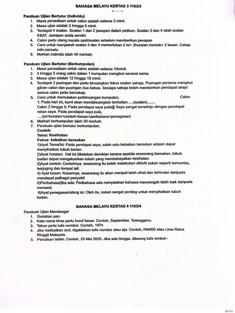 Panduan Ubbm Dan Ujian Mendengar | PDF
