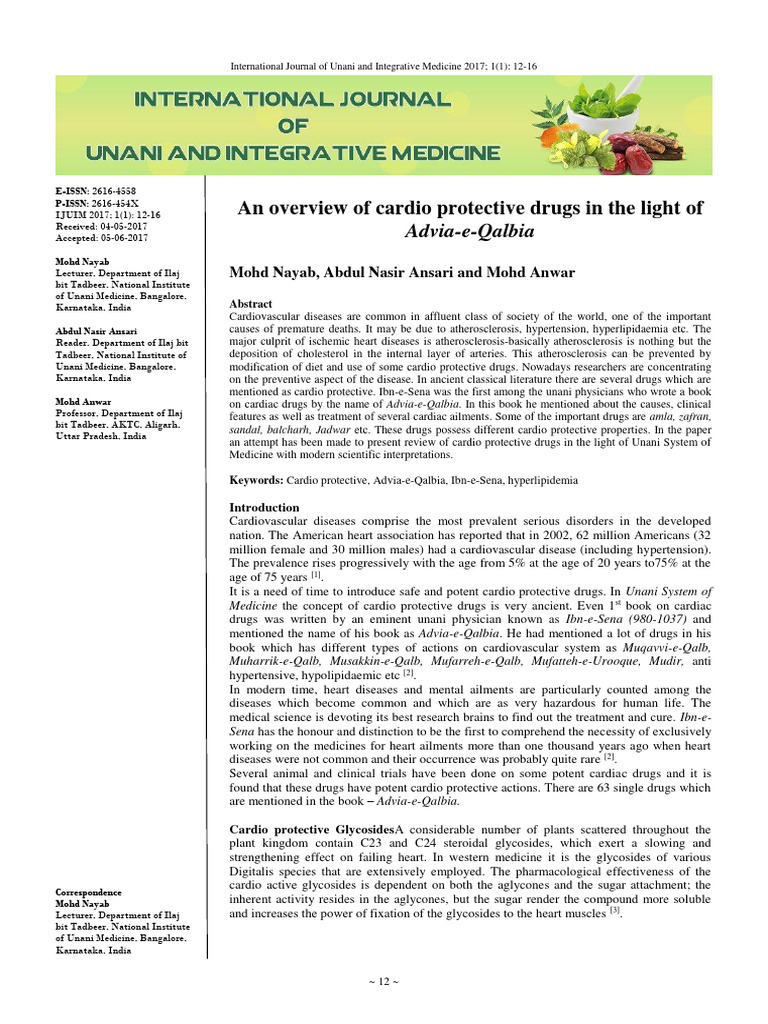 An Overview of Cardio Protective Drugs I | PDF | Cardiology ...
