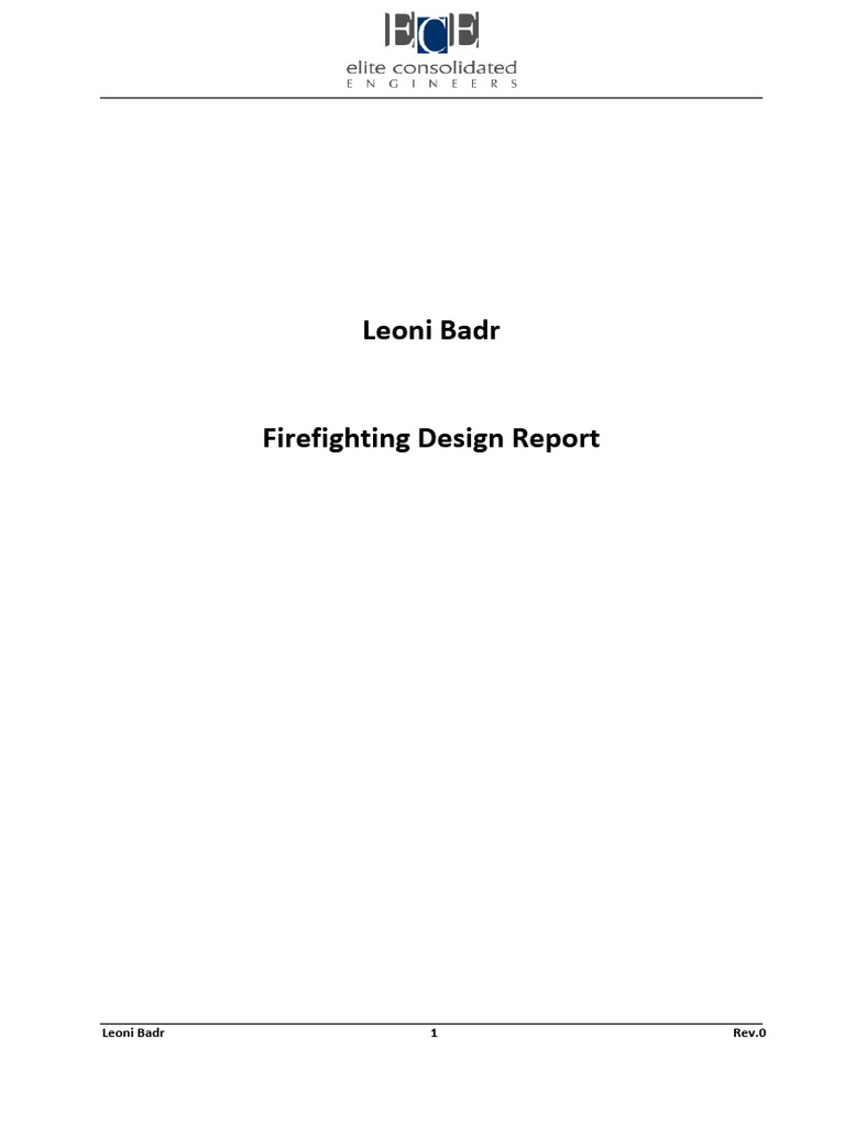 Firefighting Design Report - Leoni Badr - Rev.0 - 28.01.2025 | PDF ...